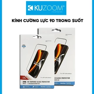 Kính Cường Lực 9D Trong Suốt Full Màn Chính Hãng KUZOOM Chống Trầy Xước cho iP X-16-Promax- PRO-PLUS