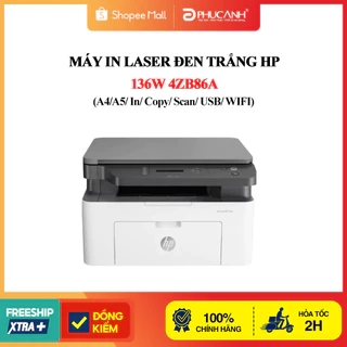 Máy in laser đen trắng HP 136W 4ZB86A (A4/A5/ In/ Copy/ Scan/ USB/ WIFI)