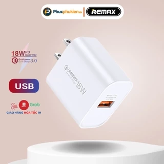Củ sạc 18w Remax U119 1 cổng USB dành cho tai nghe điện thoại smart watch - Phúc Phụ Kiện