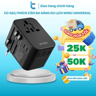 Bộ Sạc Du Lịch Đa Năng WIWU Universal Cổng AC/ USB-C/ USB-A Sạc Nhanh Đa Thiết Bị
