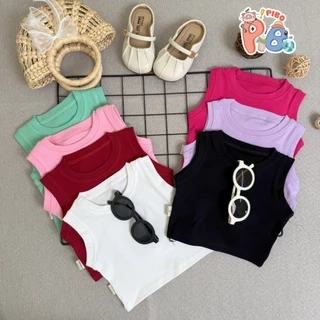 Áo Ba Lỗ Bé Gái Dáng Croptop Form Ôm Chất Bozip Co Dãn 4 Chiều, Mềm Mát, Thấm Hút Mồ Hôi-BabyBoo-Pibo Store-CRSN