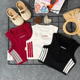Áo Ba Lỗ Bé Gái Dáng Ngắn Phong Cách Thể Thao Năng Động, Thấm Hút Mồ Hôi Tốt - Babyboo- Pibo Store-T2-BLS