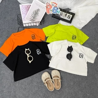 Áo Croptop Rộng Bé Gái Hình In 07 Cực Xinh Cho Bé Gái Vải Cotton 4 Chiều Mềm Mát BabyBoo - Pibo -CRCTCT