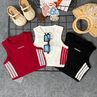 Áo Croptop Sát Nách Bé Gái Viền Sọc Thể Thao, Dễ Phối Đồ Màu Sắc Đáng Yêu - BabyBoo- PiBo Store-BLS