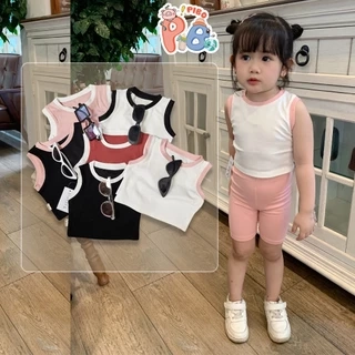 Áo Croptop Sát Nách Lé Màu Cho Bé Gái Cực Sành Điệu Babyboo - Pibo-CRSN01