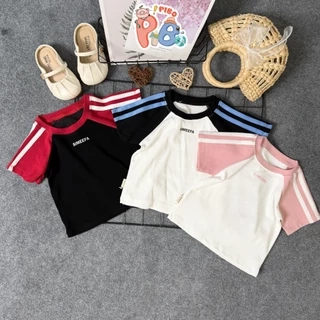 Áo Phông Cộc Tay Bé Gái Dáng Ngắn Babytee Phong Cách Thể Thao, Thấm Hút Mồ Hôi Tốt - BabyBoo - PiBo Store-T1-CTS