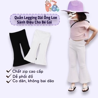 Quần Legging Bé Gái Ống Loe Vải Zip Cao Cấp, Co Dãn Tốt, Dễ Phối Đồ - BabyBoo- PiBo Store- LD-T1