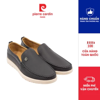 Giày lười nam Pierre Cardin da bò thật, đế cao su chống trượt, đính họa tiết logo sang trọng -  516 chính hãng