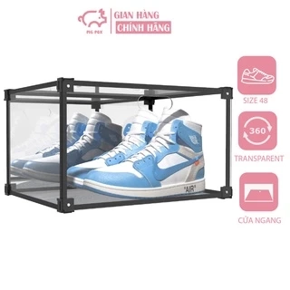 Hộp đựng giày cửa ngang khung kim loại trong suốt 360 độ PIG POX Sneaker Box