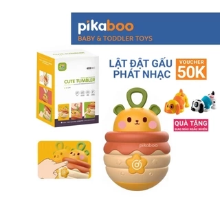 Đồ chơi lật đật gấu phát nhạc Pikaboo, có đèn sáng và âm thanh vui nhộn, chất liệu an toàn cho bé