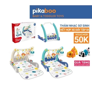 Đồ chơi thảm nhạc cho bé Pikaboo, thiết kế kiểu dáng mới 2 trong 1 thảm nhạc kết hợp xe đẩy tập đi