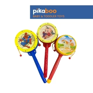 Đồ chơi trống cho bé Pikaboo, trống lắc tay có tiếng trống giòn giã vui tai chất liệu an toàn cho bé