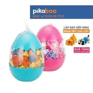 Đồ chơi xếp hình khối quả trứng Pikaboo, chất liệu nhựa dẻo cao cấp an toàn giúp bé phát triển sớm