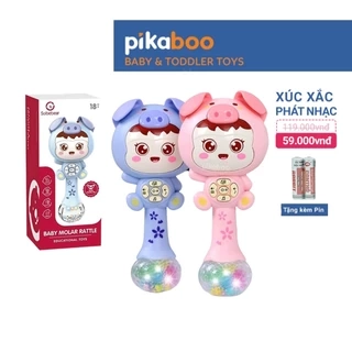 Đồ chơi xúc xắc gặm nướu cho bé cao cấp Pikaboo phát nhạc vui nhộn đèn sáng lấp lánh cao cấp an toàn