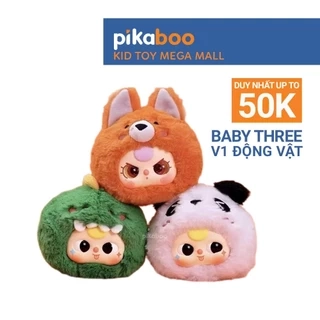 Baby Three V1 động vật hộp bí ẩn sang trọng Pikaboo, kiểu dáng con vật dễ thương cho bạn khám phá