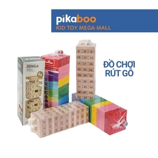 Trò chơi rút gỗ Pikaboo loại lớn 48 và 54 thanh kèm xúc xắc an toàn tuyệt đối cho bé