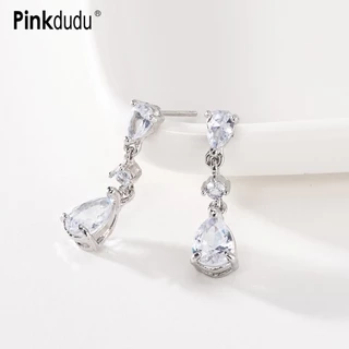 Khuyên tai Pinkdudu PD694 hợp kim hình giọt nước đính đá pha lê thời trang cho nữ