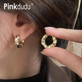 Pinkdu Đơn Giản Nhỏ Vòng Tròn Vàng Bông Tai Thanh Lịch Mini Vòng Bông Tai Trang Sức Quà Tặng PD1897