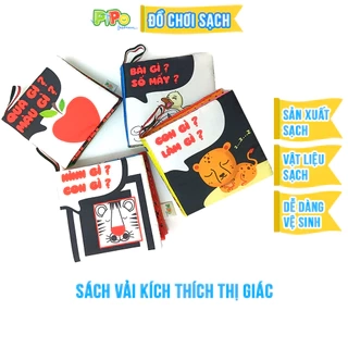Bộ sách vải PiPoVietnam - Dành cho bé từ 0 đến 12 tháng tuổi với 4 cuốn hoa quả số đếm con vật
