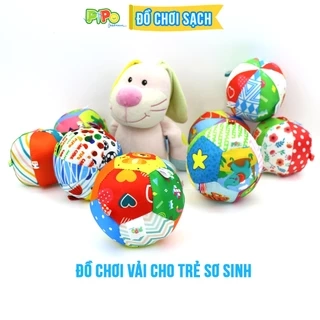 Bóng vải PiPoVietnam - Đồ chơi cho bé bóng vải gắn lục lạc luyện cầm nắm an toàn cho trẻ sơ sinh