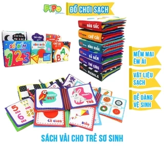 Sách vải cho bé PiPoVietnam -Kích thích thị giác -Phát triển đa giác quan (trọn bộ 18 cuốn sơ sinh)
