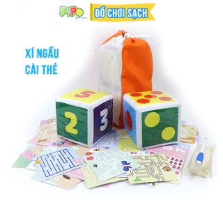Xí ngầu cài thẻ PiPoVietnam - Tập tô viết xóa thông minh với 5 bộ thẻ cứng