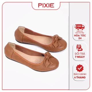 Giày Búp Bê Bệt Da Thật Êm Pixie X424