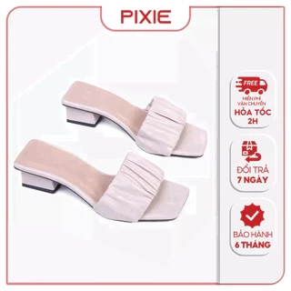 Guốc Cao Gót Nữ 3cm Quai Bèo Nhún Pixie X952