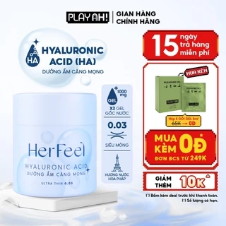 Bao cao su dưỡng ẩm Her Feel HA Hộp 3/10 Gấp đôi gel dưỡng ẩm cao cấp