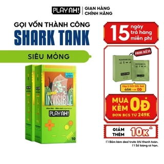 Combo 2 hộp/3 hộp Bao Cao Su PLAYAH Super Invisible Siêu Mỏng Hộp 10 bao size 52mm