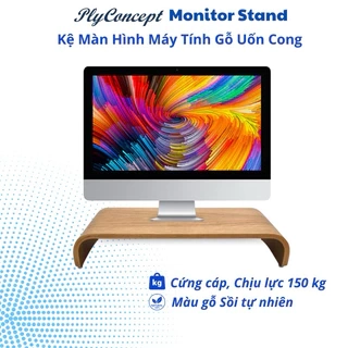 Kệ để màn hình máy tính Plyconcept Monitor Stand gỗ uốn cong - Màu Gỗ Sồi Oak