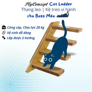 Kệ Treo Tường Hình Thang Xinh Xắn Cho Mèo, Thang Leo cho Mèo - Plyconcept Cat Ladder
