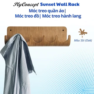 Móc treo quần áo Gỗ uốn cong Plyconcept Sunset Wall Rack - Gỗ Sồi