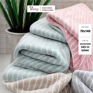 Khăn tắm lau tóc Poêmy ST KT(35x75cm) - Sọc nhỏ