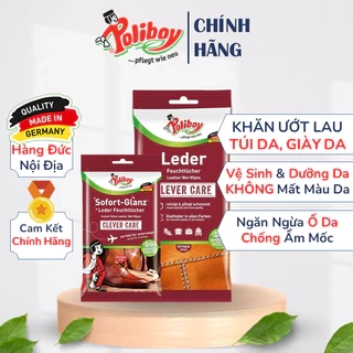 Khăn Ướt Lau Túi Da, Giày Da POLIBOY Tẩy Mốc Túi Da, Đánh Bóng Đồ Da, Chống Mốc Túi Da, Xi Đánh Giầy Da, Dưỡng Túi Da