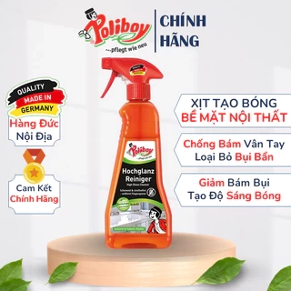 Xịt Tạo Bóng Nội Thất POLIBOY Làm Bóng Bề Mặt Nhựa, Tủ Lạnh, Chống Bám Vân Tay 375ml