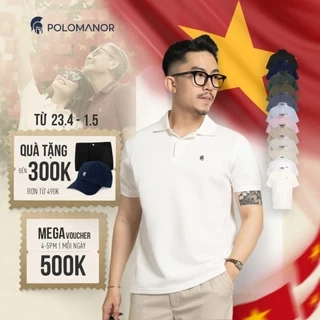 Áo polo nam BASIC SYMBOL vải cá sấu cotton interlock xuất xịn, thanh lịch, sang trọng - POLOMANOR
