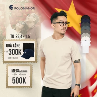 Áo thun nam cổ tròn TSHIRT BASIC, BST Social Circle vải cotton cao cấp thoải mái - POLOMANOR
