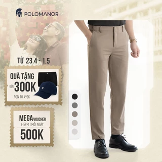 Quần dài kaki nam SD, chất liệu Kaki gân Hàn Quốc chuẩn form tôn dáng sang trọng - POLOMANOR