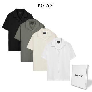 Áo Sơ Mi Đũi Nam POLYS Tay Ngắn Cổ Vest 4 Màu, Vải Đũi Co Giãn Thấm Hút Tốt SƠ MI ĐŨI NGẮN TAY