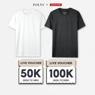 Áo thun trắng đen POLYS, chất cotton 4 chiều siêu mát và thoáng khí. Áo thun trơn COOLMAX