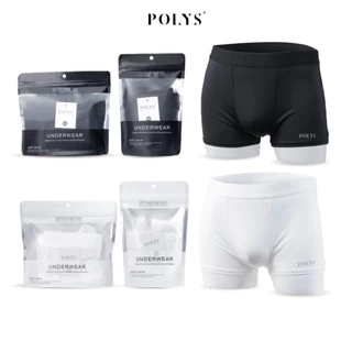Quần lót Boxer nam Trắng Đen, Quần lót nam chất thun lạnh mịn mát, giãn và thoáng khí, BOXER POLYS