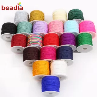 （Không co giãn ）BEADIA Cuộn Dây Nylon Dùng Làm Đồ Trang Sức Thủ Công Tiện Lợi 50m 0.8mm