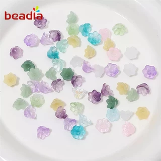Túi 10 hạt pha lê BEADIA hình hoa phong lan dùng làm trang sức thủ công DIY