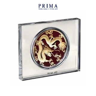 Quà Tặng Mỹ Nghệ Phủ Vàng 24K ( Chặn Giấy) PRIMA ART - Biểu tượng Hoa Hồng - Size 7x8cm - DGS-0036-01