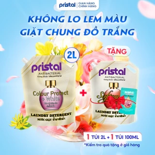 Nước giặt sinh học Pristal giữ màu, túi 2L nước giặt quần áo không phải màu an toàn cho da em bé