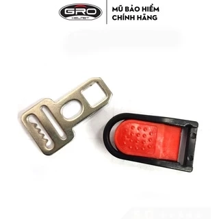 Bộ khóa cài, chốt cài quai nón mũ bảo hiểm GRO HELMET bằng inox bền đẹp, chắc chắn, an toàn