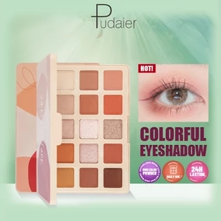 Pudaier Matte Shimmer Mỏng Và Lấp Lánh 15 Màu Phấn Mắt Bảng Chống Thấm Nước Lâu Dài Phấn Mắt Trang Điểm