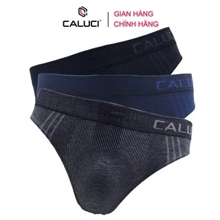 Combo 3 quần sịp nam tam giác CALUCI CA08, co dãn 4 chiều, vải sợi tre kháng khuẩn