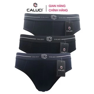 Combo 3 quần sịp tam giác CALUCI CBF1801, vải Cotton mềm mại, xốp nhẹ, thoáng mát